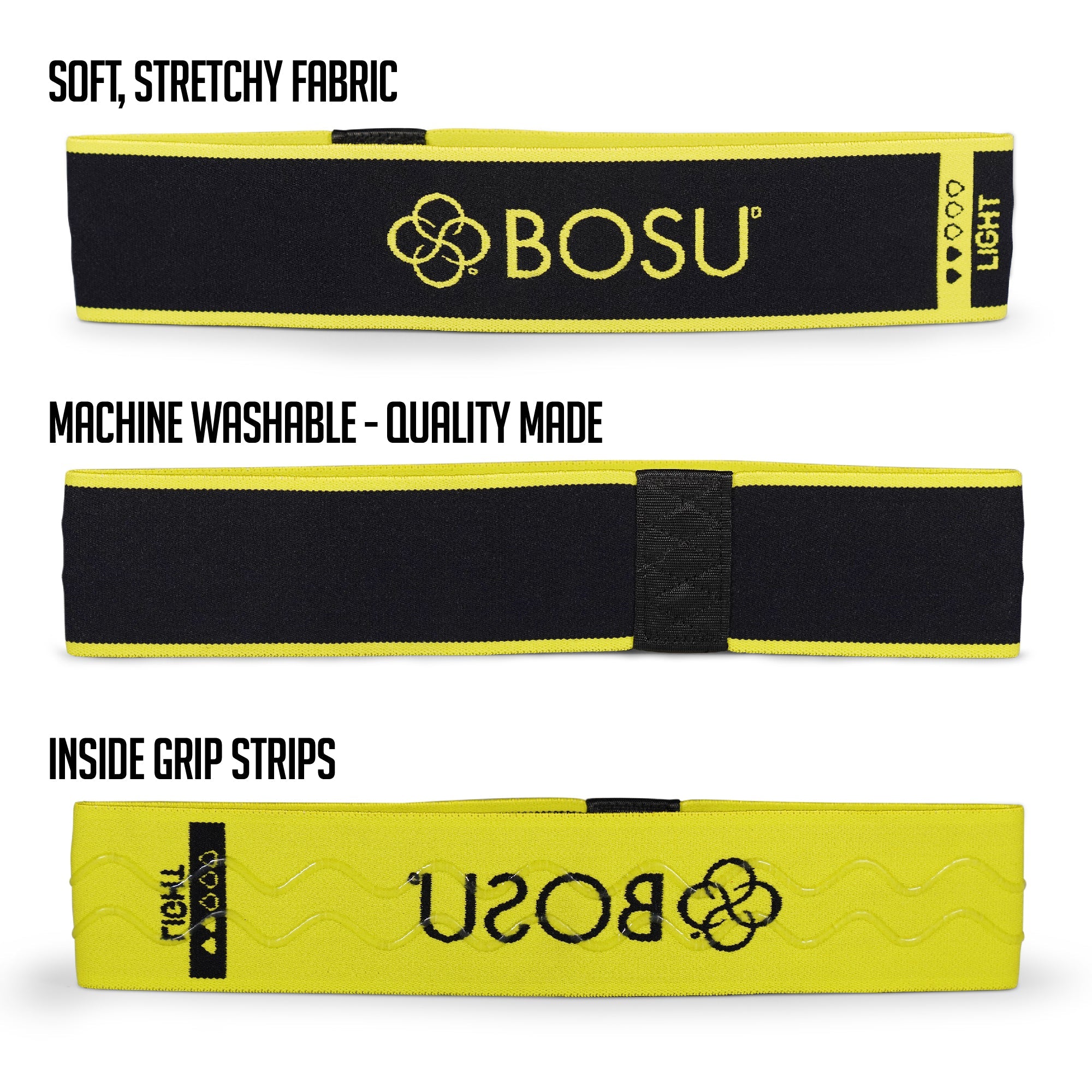 BOSU®  Fabric Resistance Bands (Single Packs - Light, Medium, Heavy)