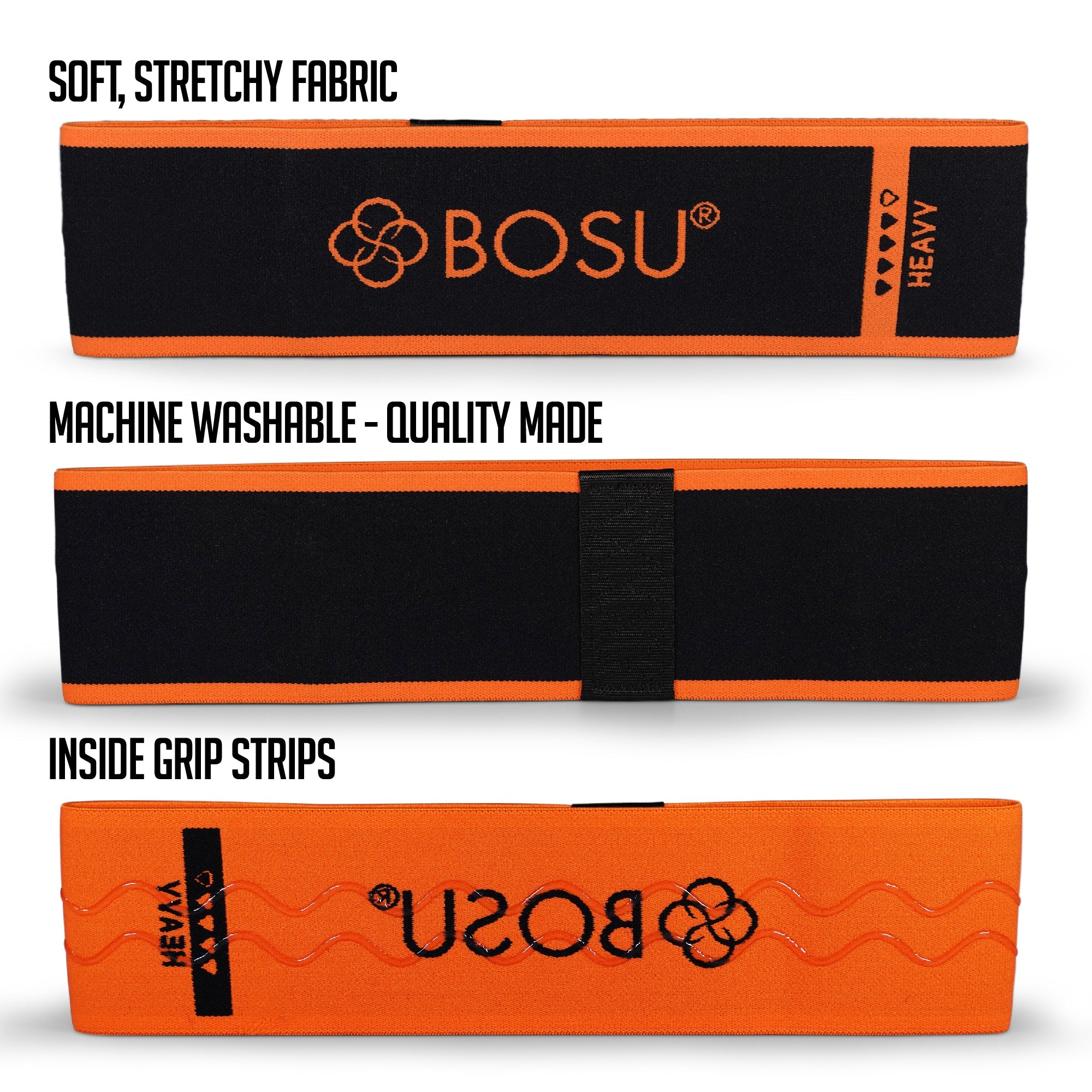 BOSU®  Fabric Resistance Bands (Single Packs - Light, Medium, Heavy)